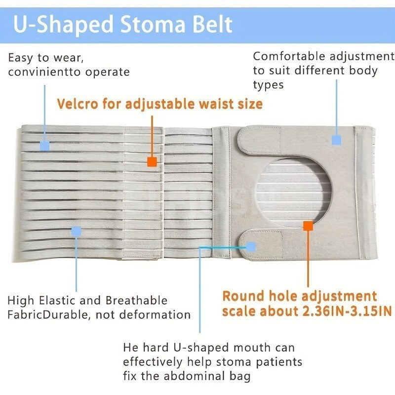 Adjustable Abdominal Support Belt Hook-and-loop Fastener Comfort Ostomy Patients