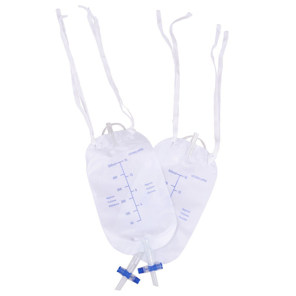 Men's Silicon Urine Leg Bag 500ml Catheter Incontinence Urinal Collector
