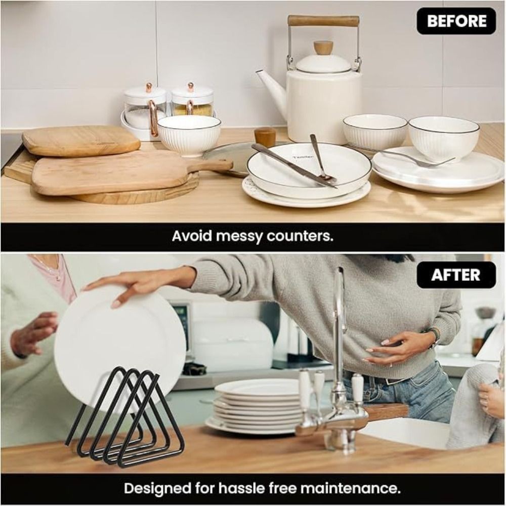 Divided Chopping Board Organizer 4-Slot Kitchen Storage Rack