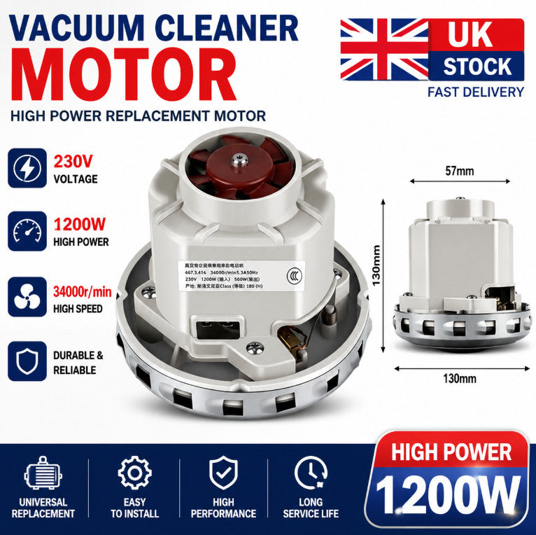 230V 1200W Universal Vacuum Cleaner Motor High Power Replacement Motor