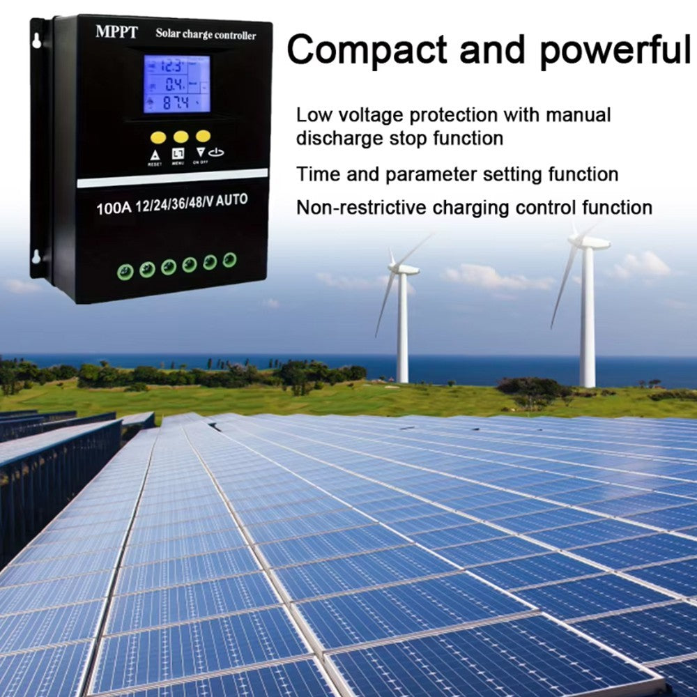 4000W 100A MPPT Solar Charge Controller Battery PV Regulator 12V/24V/36V/48V USB