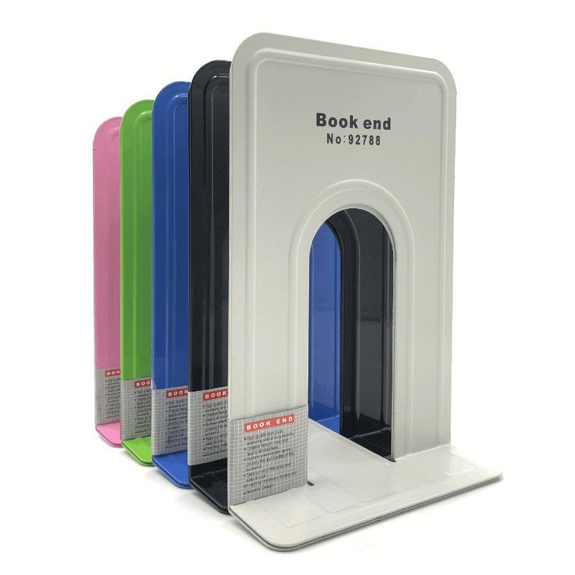 Pair of Heavy Duty Metal Bookend Anti Slip Book End Stand Support Office School