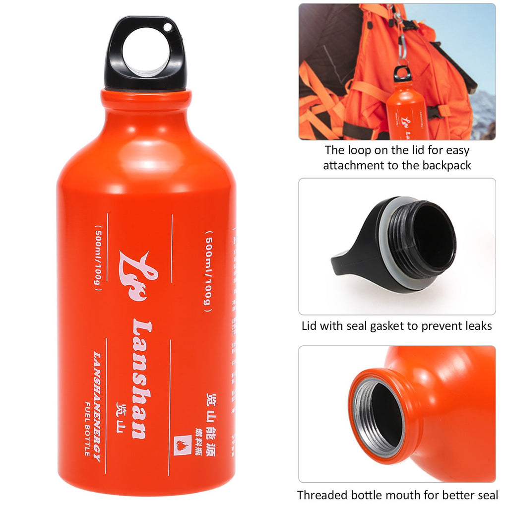 Outdoor Camping Multi Fuel Oil Stove with 500ml Gasoline Fuel Bottle