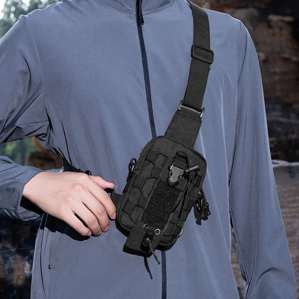 Tactical Sling Chest Bag Water Bottle Pouch Phone Shoulder Backpack for Outdoor