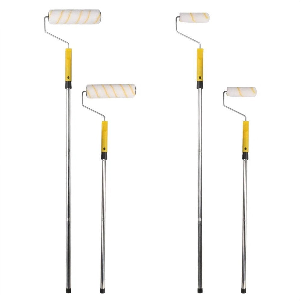 Set Paint Rollers Extension Pole Tray Brush Roller Sleeves Painting Wall Ceiling