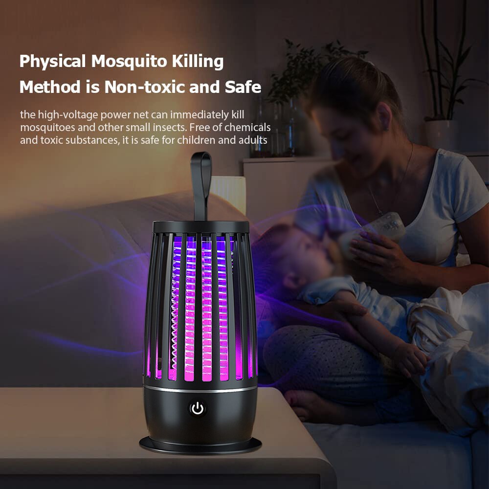 Electric Mosquito Killer Lamp USB Fly Insect Zapper Trap Bug Midge Killer Silent