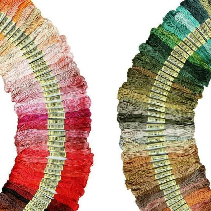 50x 100%Polyester Embroidery Thread Bundles Cross Stitch Thread Floss Skeins UK