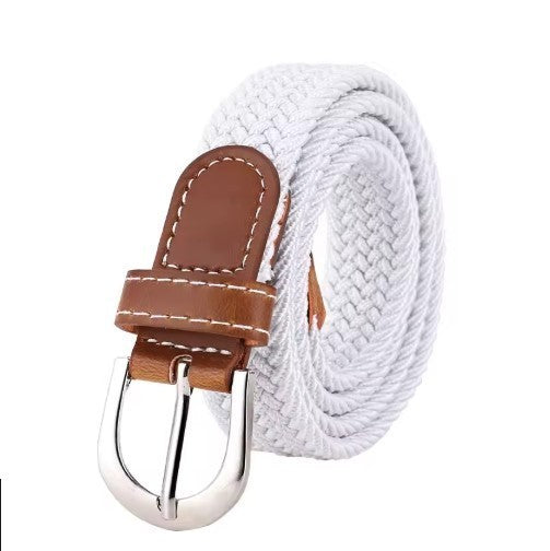 Unisex Woven Elastic Stretch Belt Braided Adjustable Casual Jeans Waist Belt UK