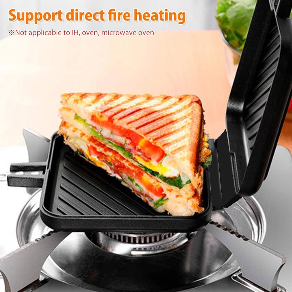 Sandwich Toastie Maker Non-stick Toaster Machine Breakfast Camping Stove Toaster