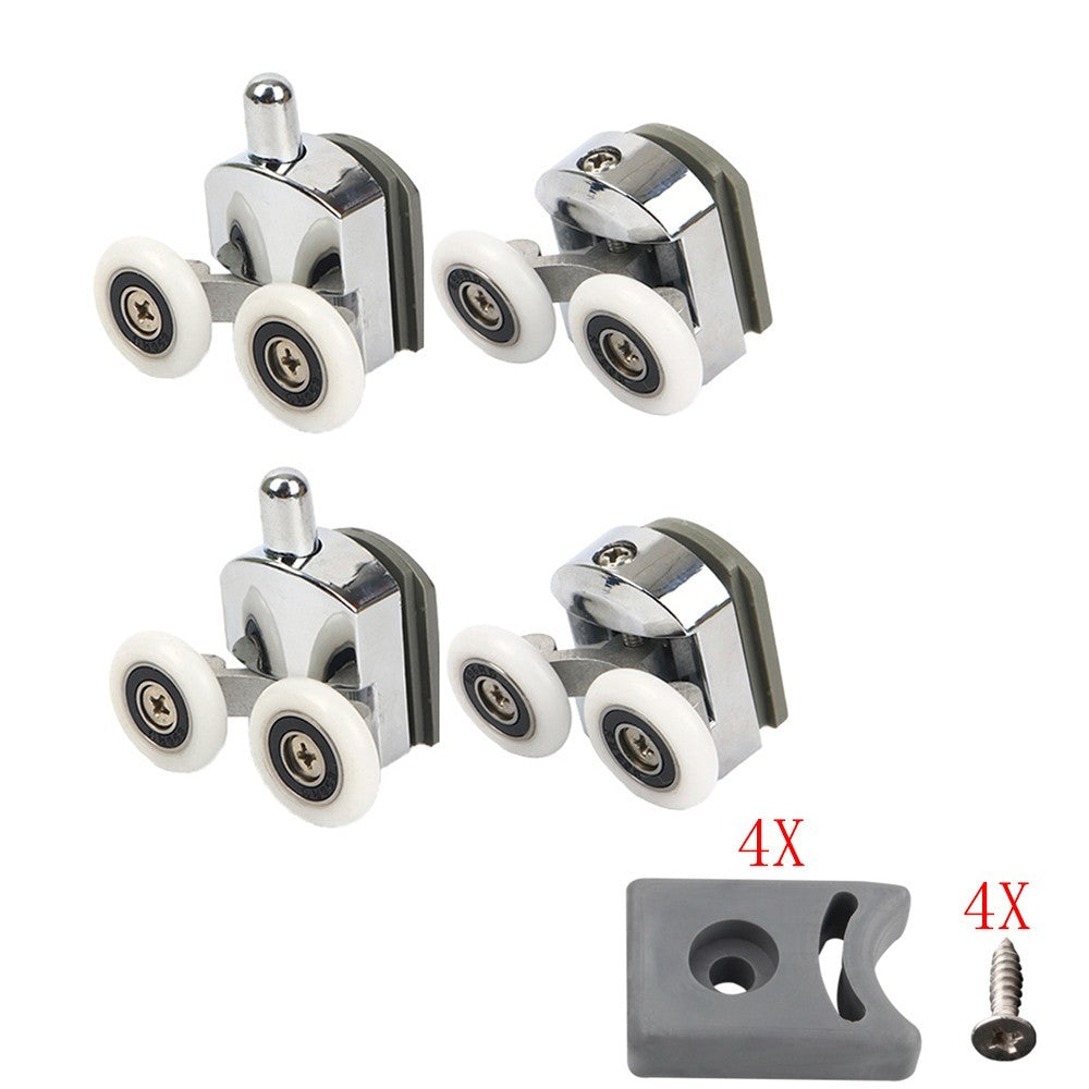 4 Twin Shower Screen Door ROLLERS Runners Wheels 23mm Top & Bottom Replacement