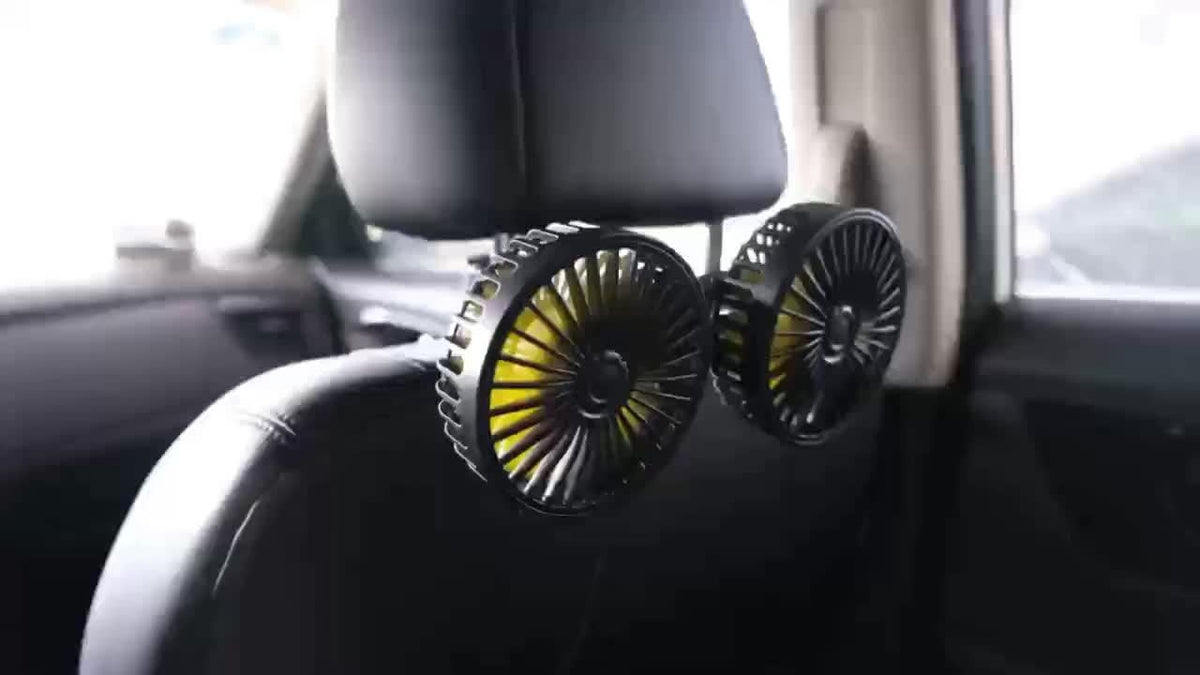 12V24V Car Back Row Multifunctional Adjustable High Wind Backrest Dual Head Fan