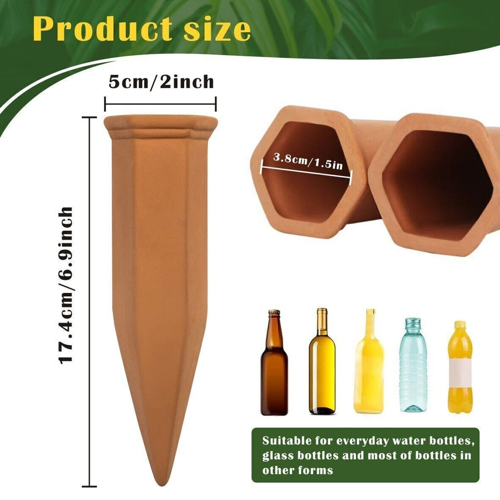 12Pcs Terracotta Plant Watering Spikes Automatic Self Watering System