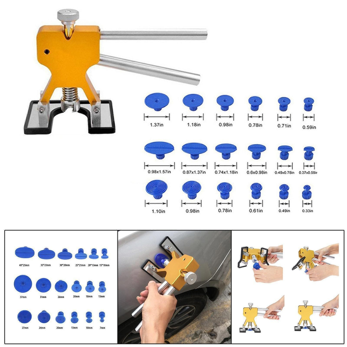 1 Set PDR Tools Car Paintless Kit Dent Puller Lifter Repair Removal Hail Tabs