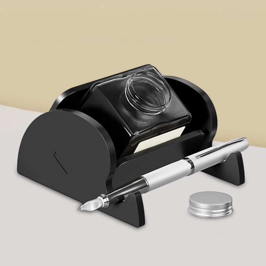 Tilting Ink Bottle Holder Multifunctional, Calligraphy Oblique Pen Holder Stand