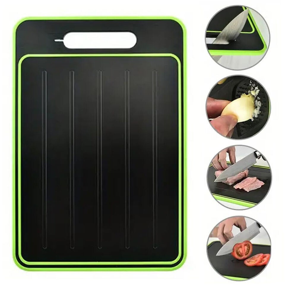 4 in 1 Thawing Tray and Cutting Board for Fast Defrosting Kitchen Tool UK