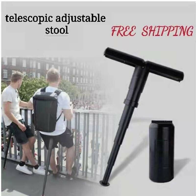 Folding Stool Walking Stick Seat Single Leg Hiking Chair Portable Retractable