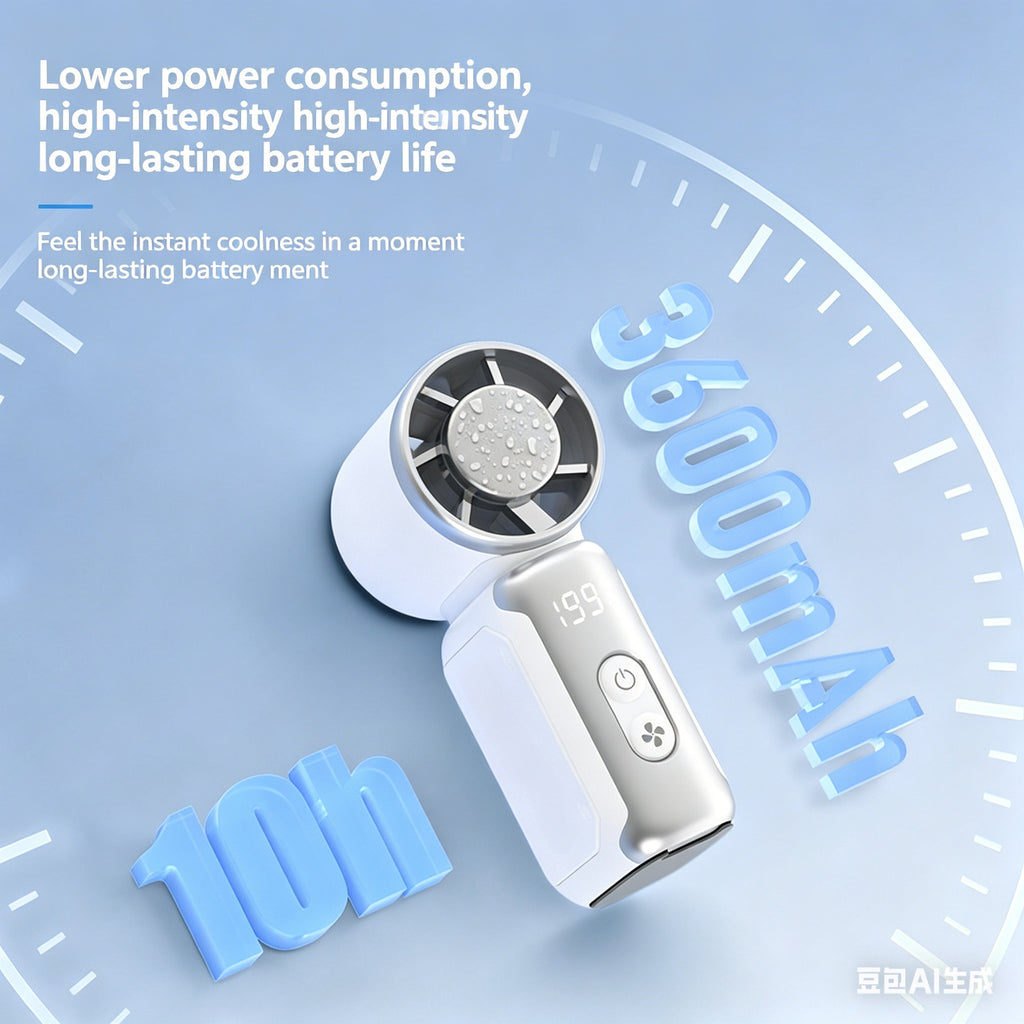 Handheld Fan with Ice Cooler, Folding Desk Fan Mini Personal Cooling Fan Gifts