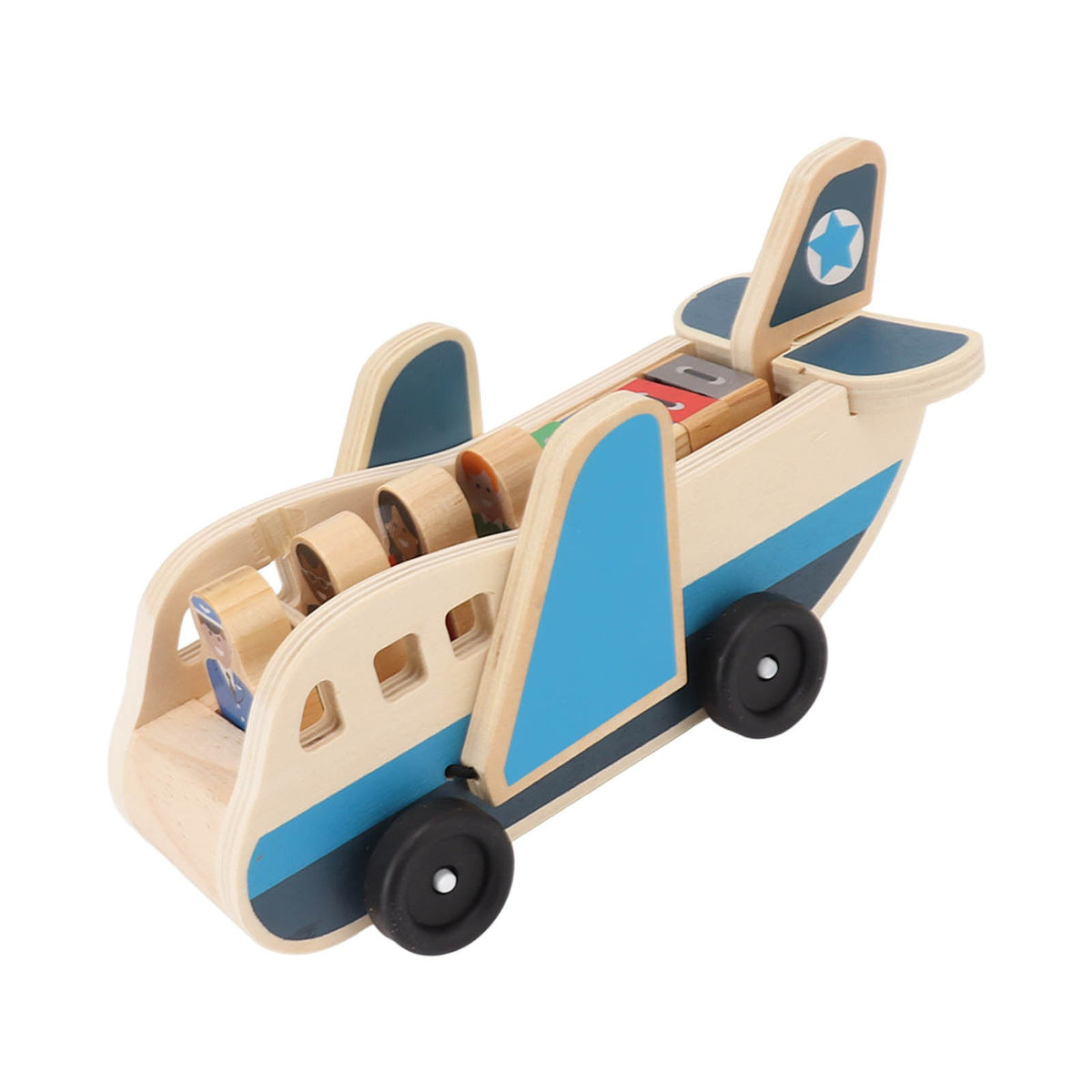 Corrosion Resistant Wooden Plane Toy Set – Suitcase & Building Blocks