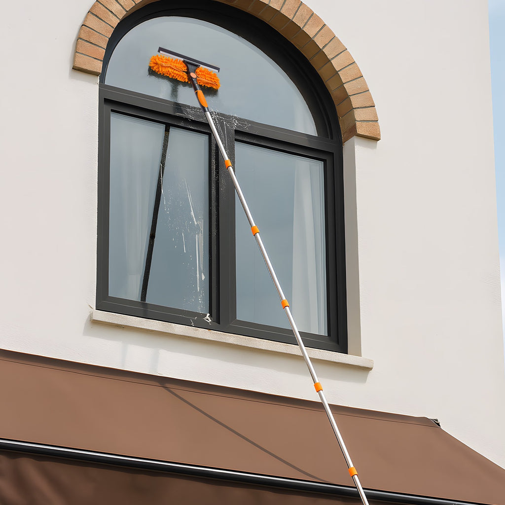 Extendable Telescopic Window Cleaner 2 in 1 Glass Washing Squeegee Tool