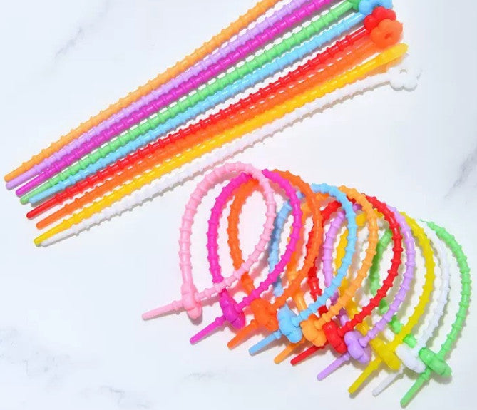 30 PCS Silicone Ties Reusable Wraps Bread Bag Clip for Food Storage