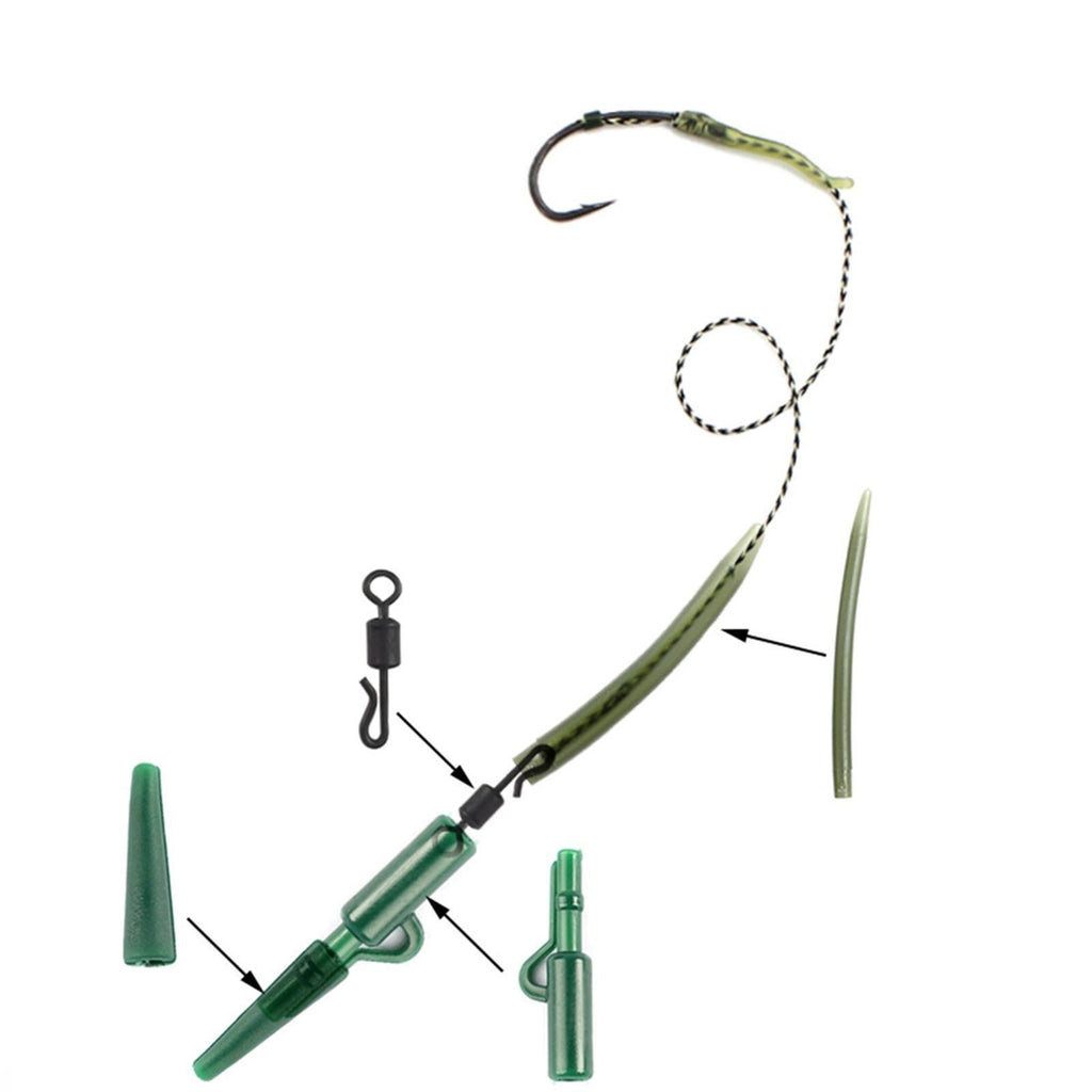 307X Carp Fishing Accessories Kit Tackle Box Set Jig-Hooks Swivels Lead Clips UK