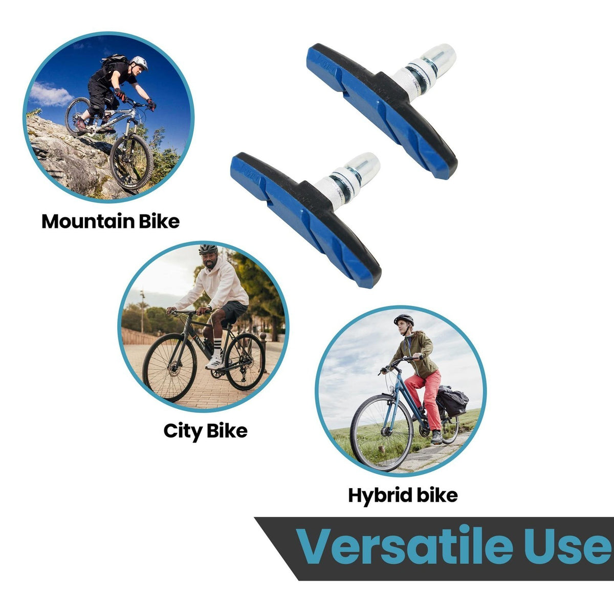 1 Pair Bike V Brake Pads Set MTB Mountain Bike Bicycle Brake Blocks Pads 70mm