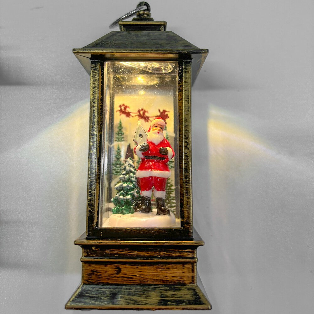 Christmas Snow Globe Lantern LED Light Santa Hanging Night Lamp UK