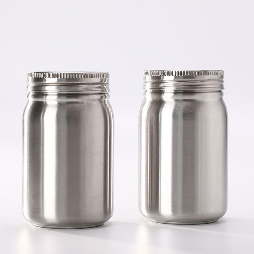 Stainless Steel Mason Jar Unbreakable Tumbler Dishwasher Safe Beverage Travel