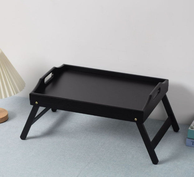 Bamboo Lap Tray Wooden Serving Breakfast Over Bed Table Tray with Folding Legs