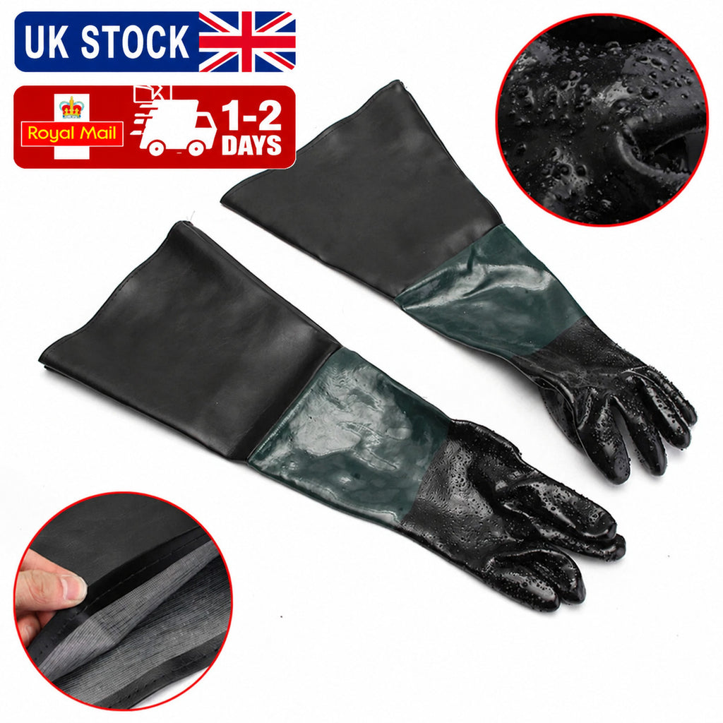UK: Anti-slip sandblasting gloves designed for sandblasting machines.