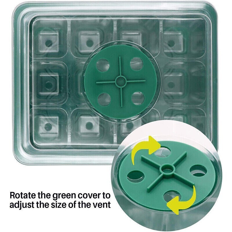 6pcs 12 Cells Seedling Tray Propagator Growing Thicken Seedling Heightened Lids