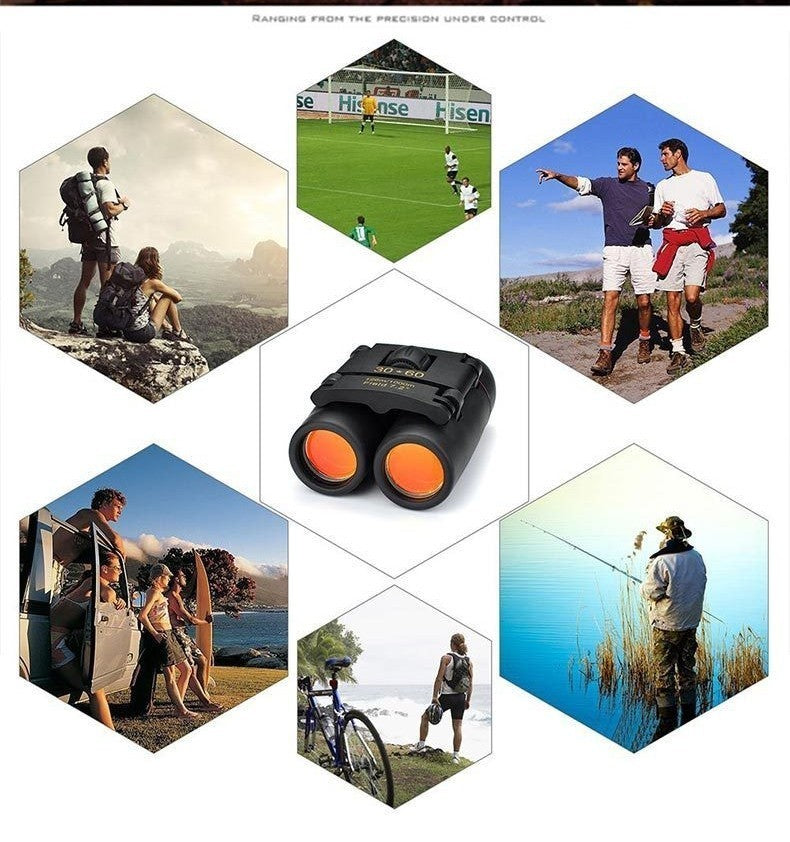 Portable Mini 30x60 Binoculars Compact Lightweight Outdoor Day Night Vision Scop