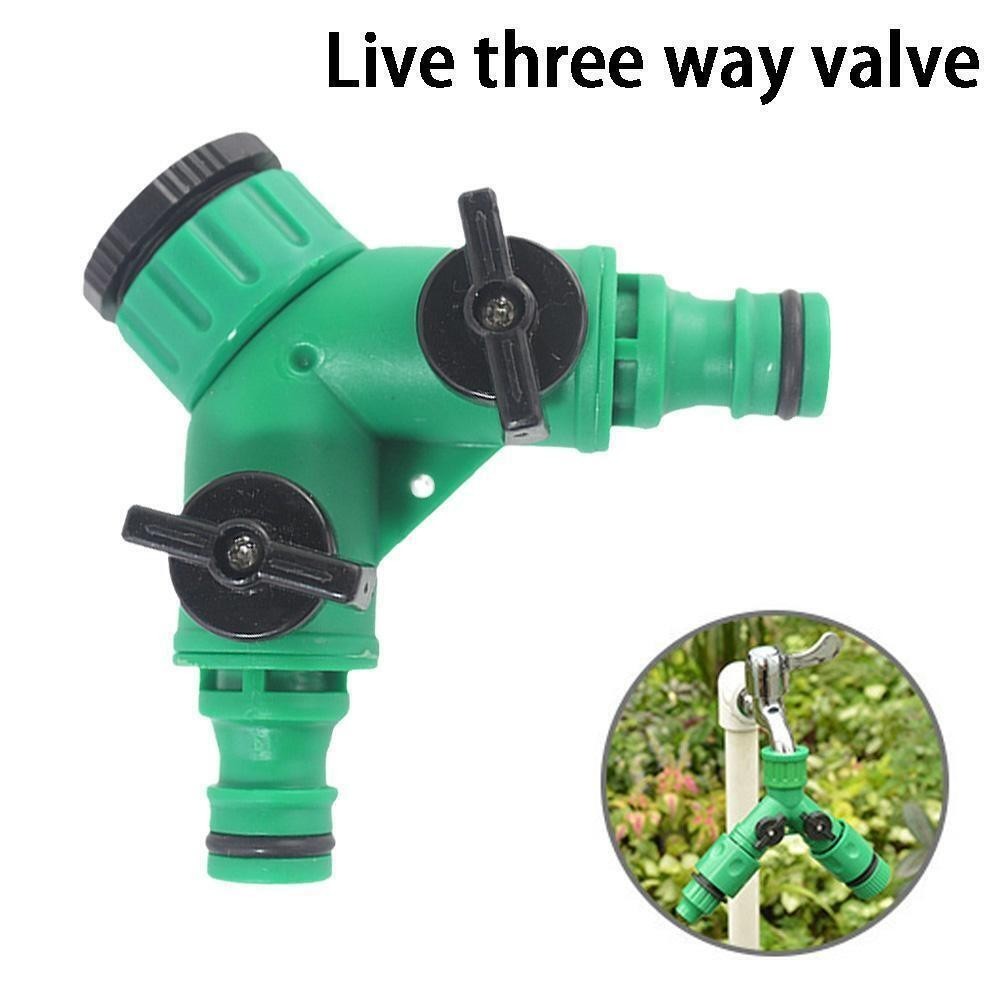 2 Way Double Outside Garden Water Hose Pipe Tap Splitter Dual '' Connector uk