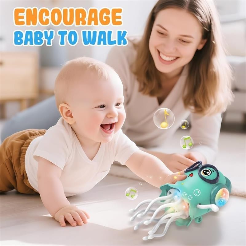 Dancing Jellyfish Baby Toy, Tummy Time Toys for Kids,Magic Electric Dancing
