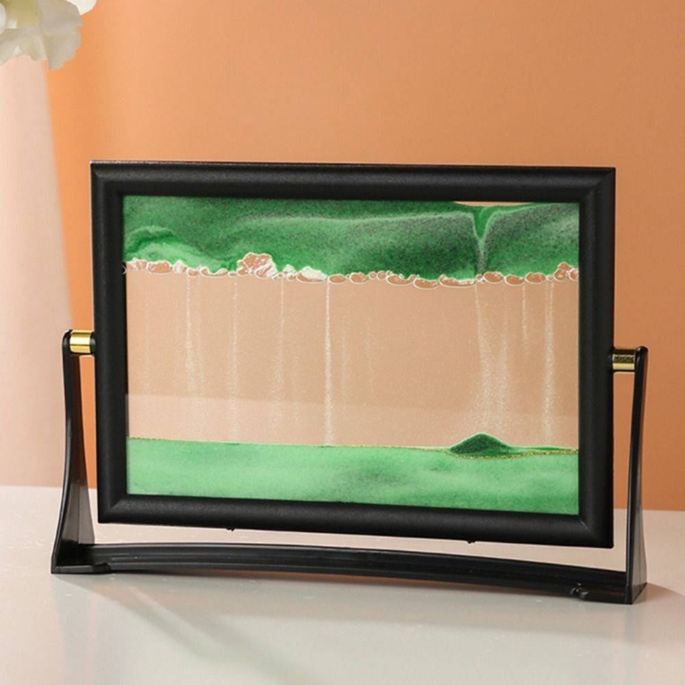 Flowing Sand Art Picture Glass 3D Sandscape Motion Display Flowing NEW