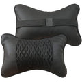 Car Seat Neck Headrest Pillow Support – Faux Leather Travel Cushion (2-Pack)