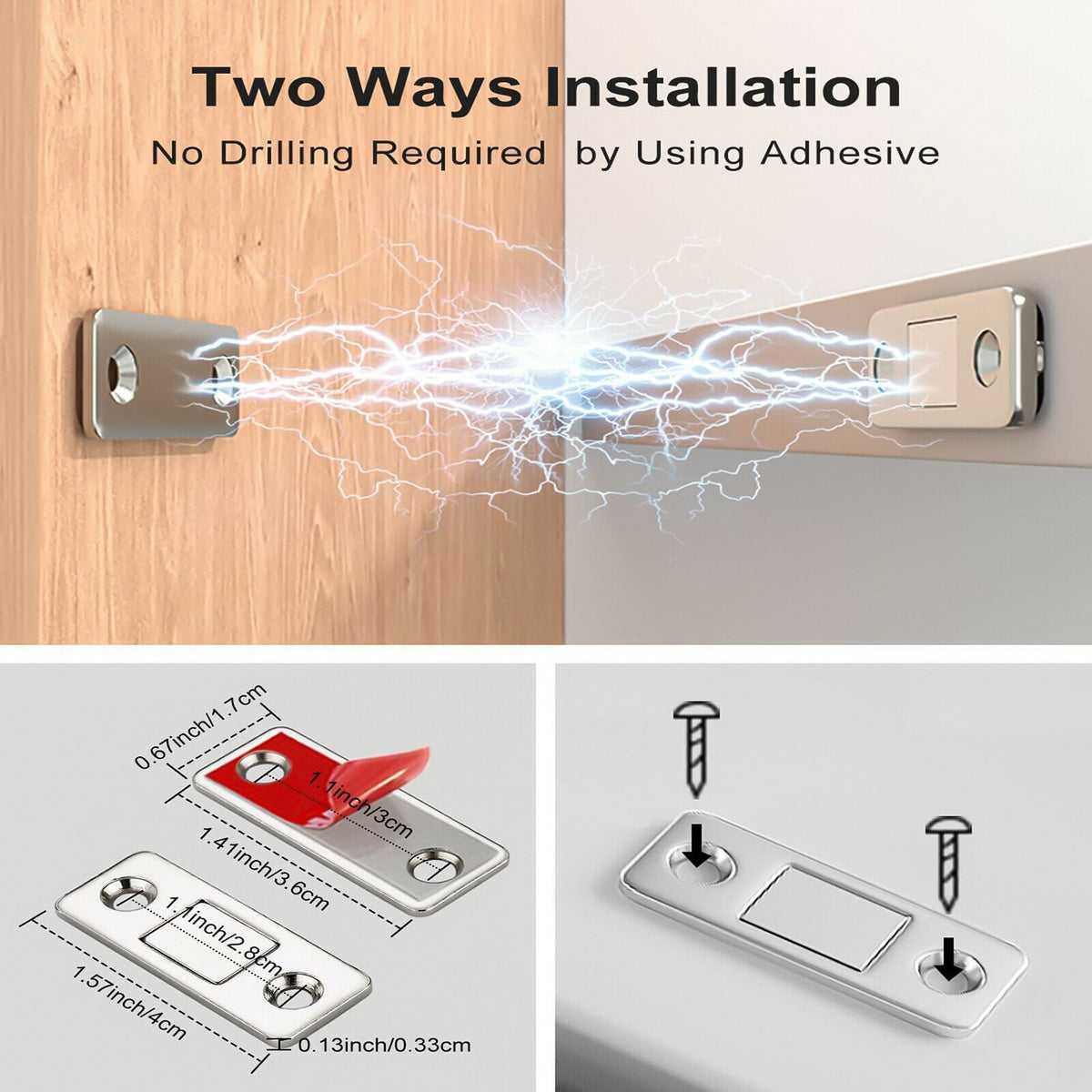 10set Strong Magnetic Catch Latch Ultra Thin For Door Cabinet Cupboard Closer