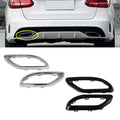 Pair L+R Exhaust Tips Tailpipe Cover Trim For Benz C-Class W205 S205 C205 A205