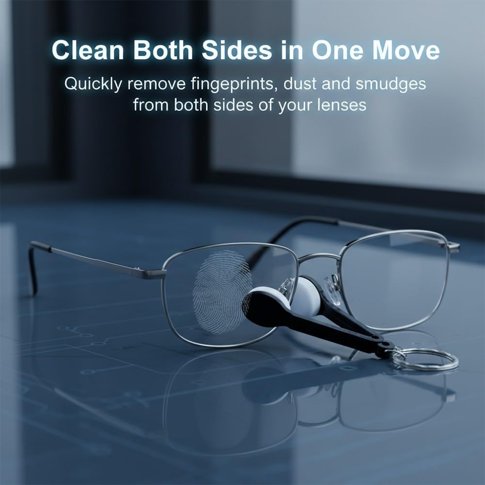 5PCS Portable Cleaning Tongs for Eyeglasses, Mini Glasses Cleaner with Keychain