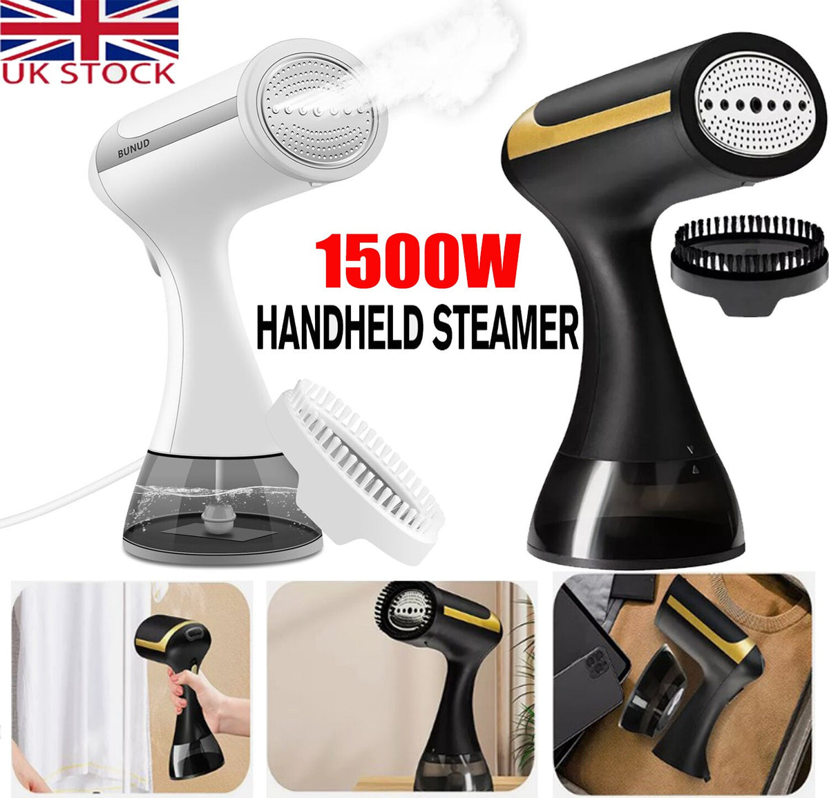 1500W Powerful Handheld Garment Steamer Portable Travel Fabric Heat Clothes Iron