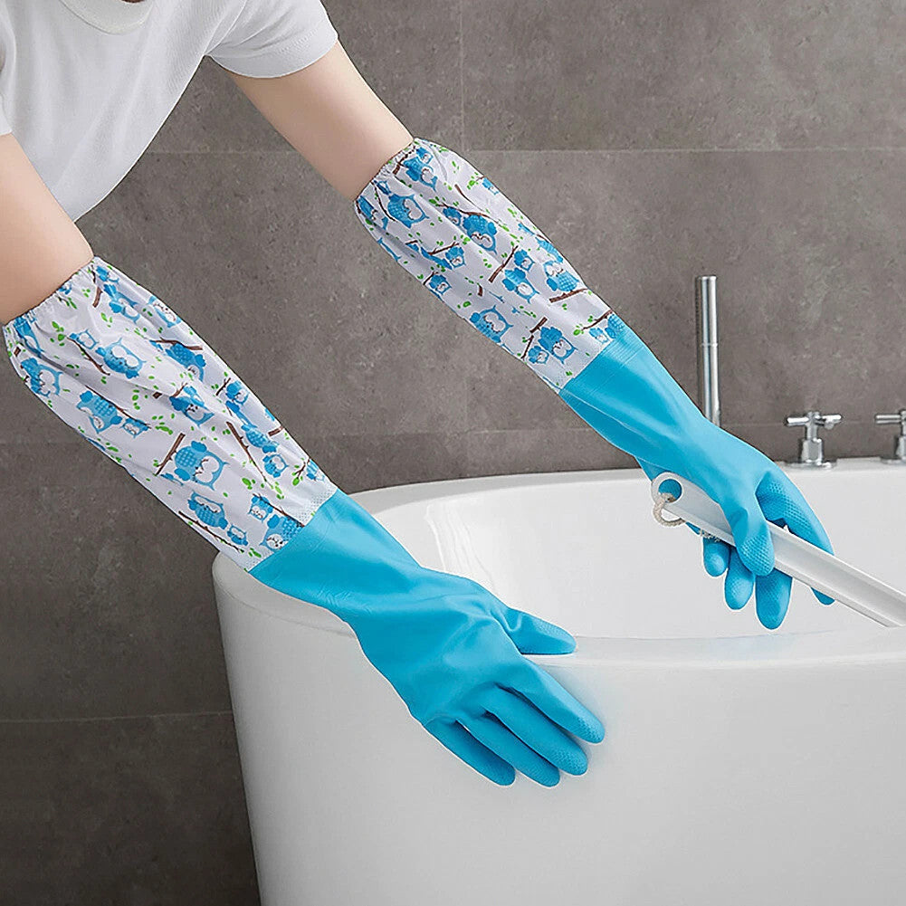 Long Cleaning Gloves Waterproof NEW Rubber Full Pond & Washing Gloves