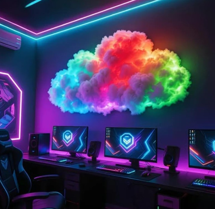USB-Powered Thundercloud LED Light Decor,DIY Chasing Music Sync 3D Cloud Lights