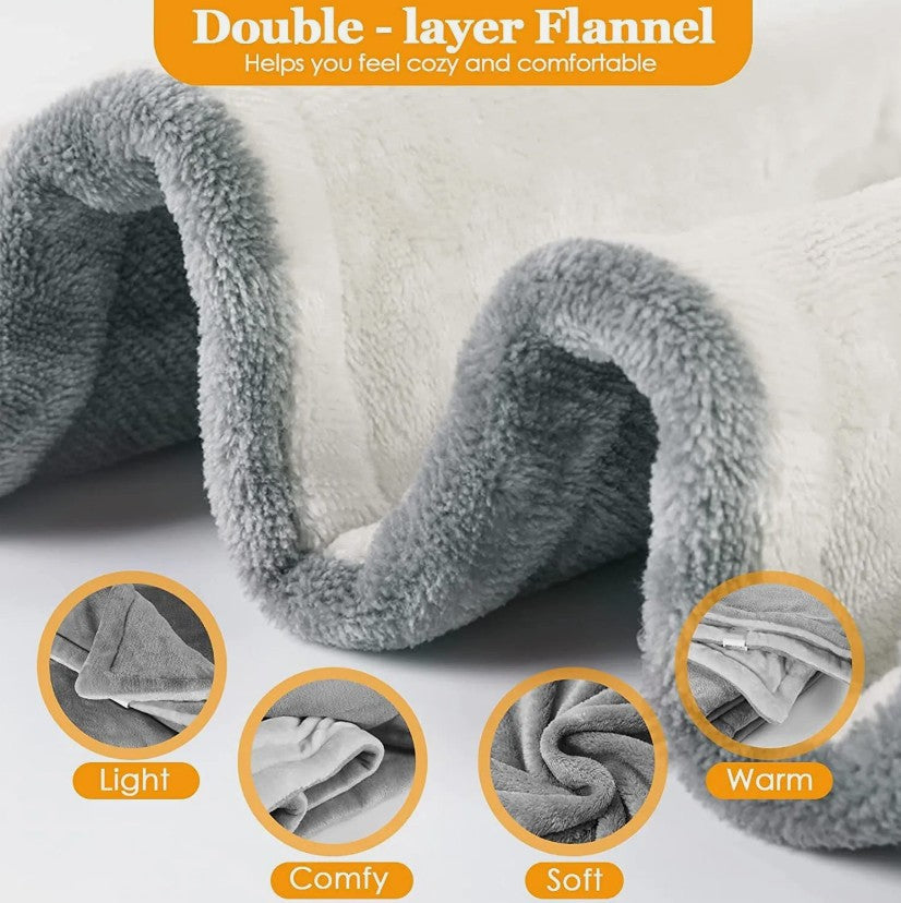 Electric Over Blanket Throw Heated Soft For Bed Sofa Double Single 160x130cm