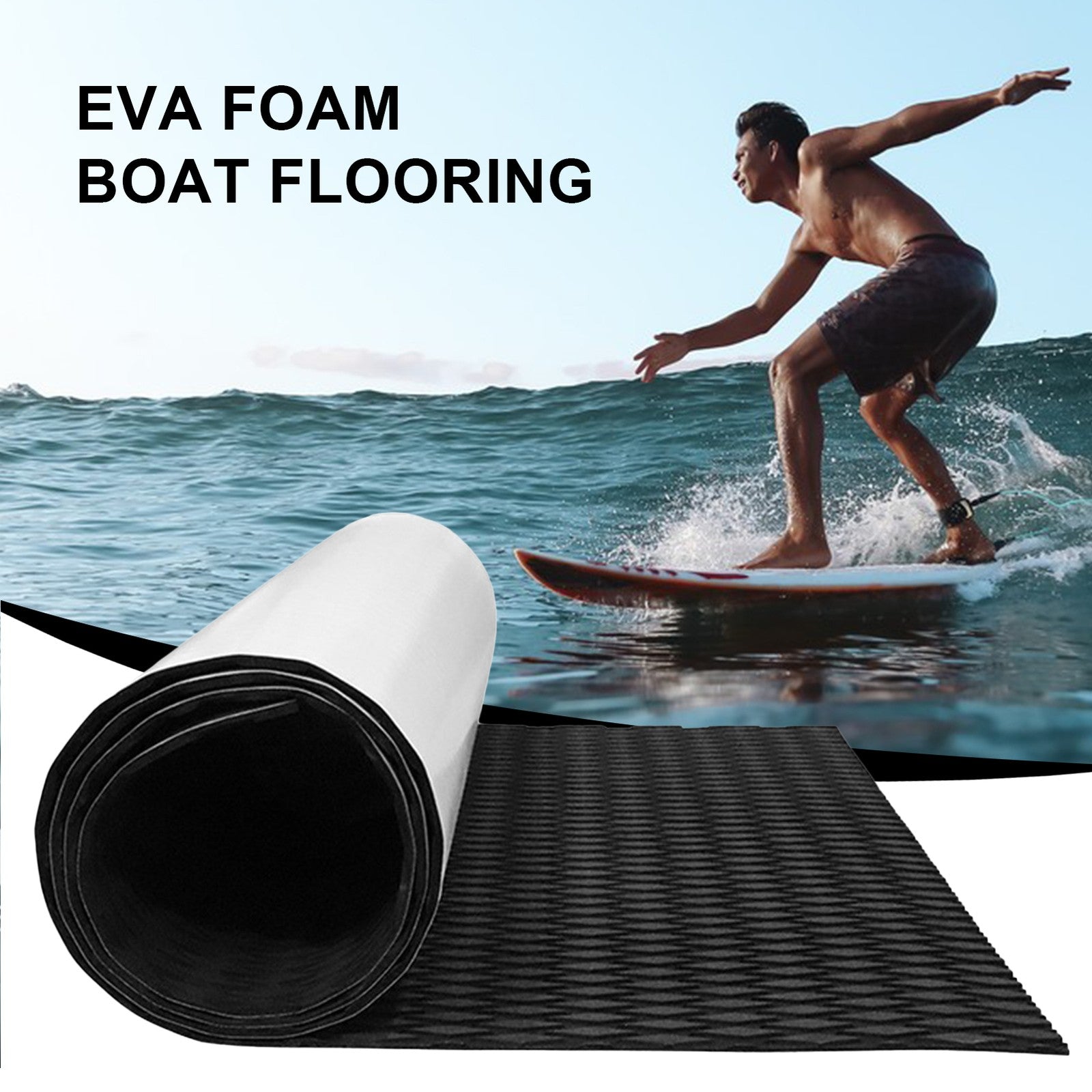Self-Adhesive EVA Decking Foam Sheet Boat Marine Yacht Floor Mat Pad Carpet