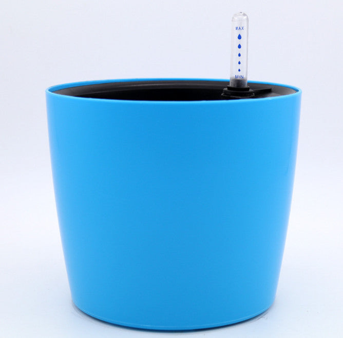 Round Self-watering Plant Flower Pot with Water Level