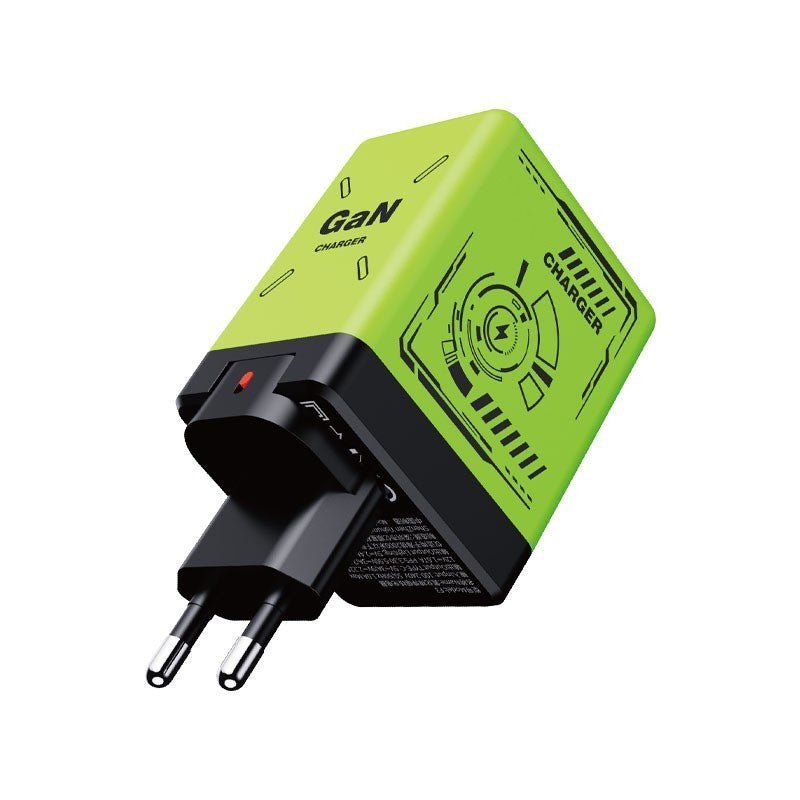 W&O 120W 2 in 1 GaN Wall Charger Retractable Type C Fast Charging Cable