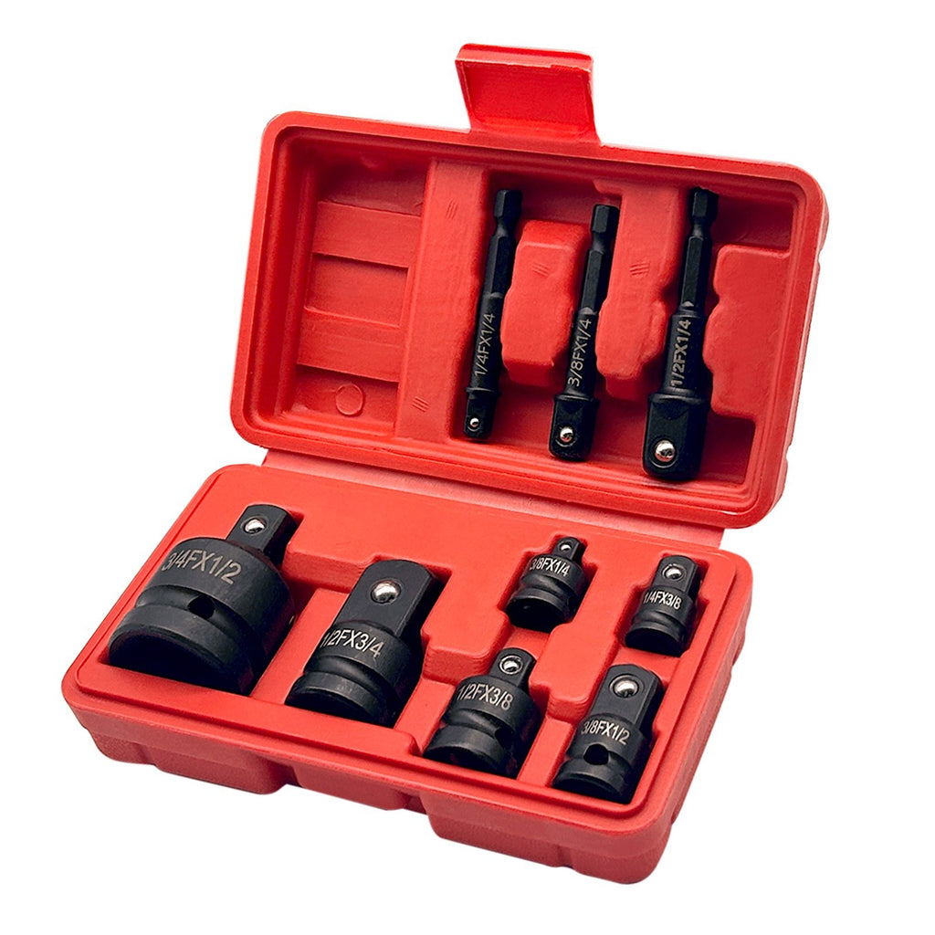 9 Piece Impact Socket Adapter and Reducer Set Female to Male 3/4" 1/4" 3/8" 1/2"