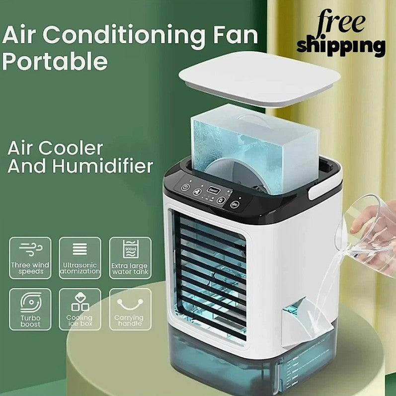 3-Speed Portable Air Cooler Fan 900ML Tank  Ice Cold Cooling  Conditioner - UK