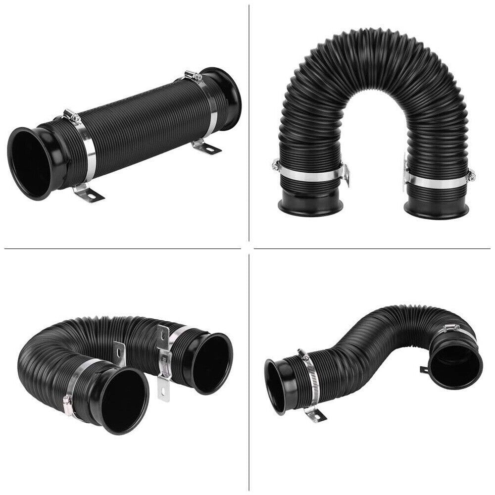 76mm 3 inch Universal Car Cold Air Intake Inlet Pipe Flexible Duct Tube Hose Kit