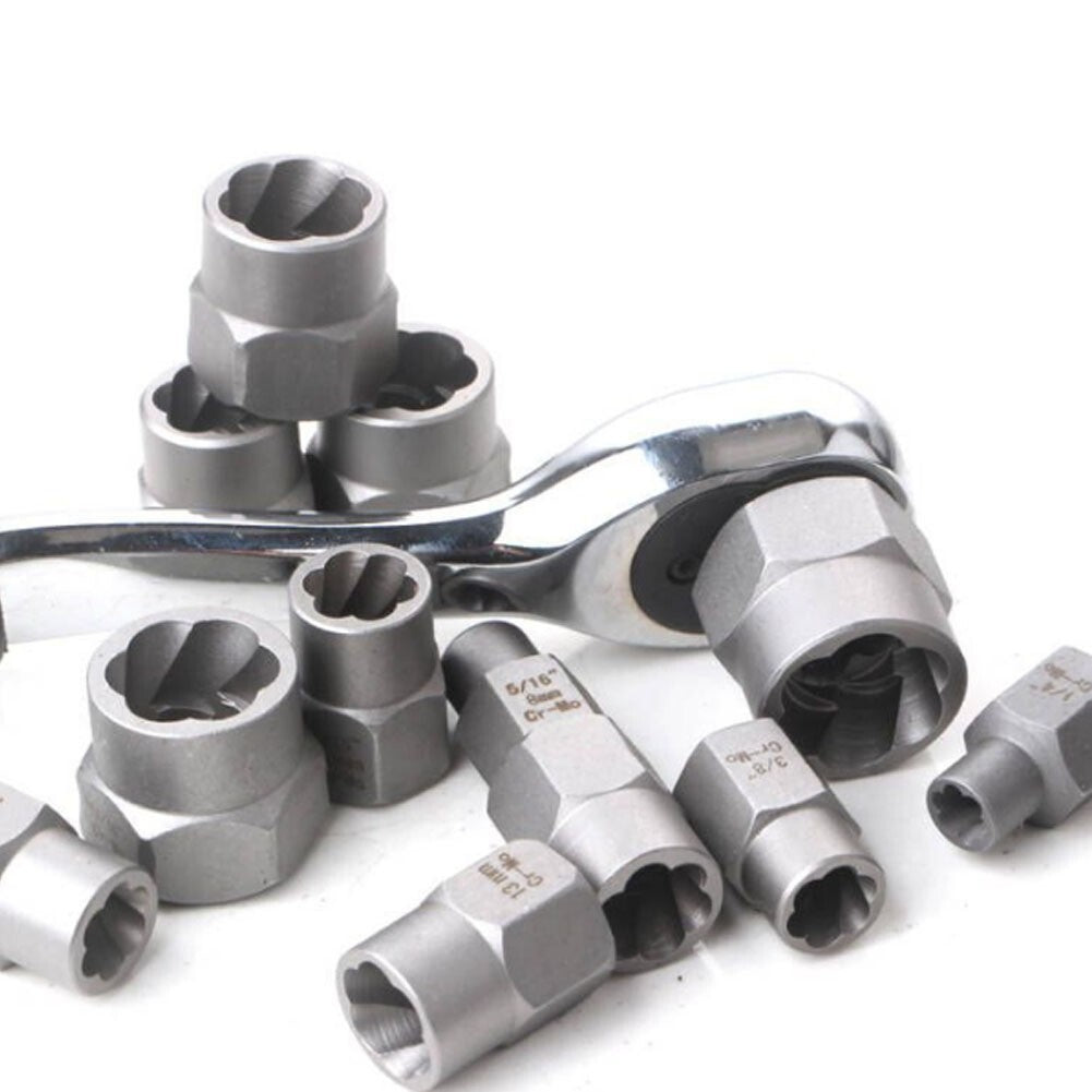 3/8" Locking Wheel Nut Remover Tool Set Stud Bolt Impact Twist Socket Extractor